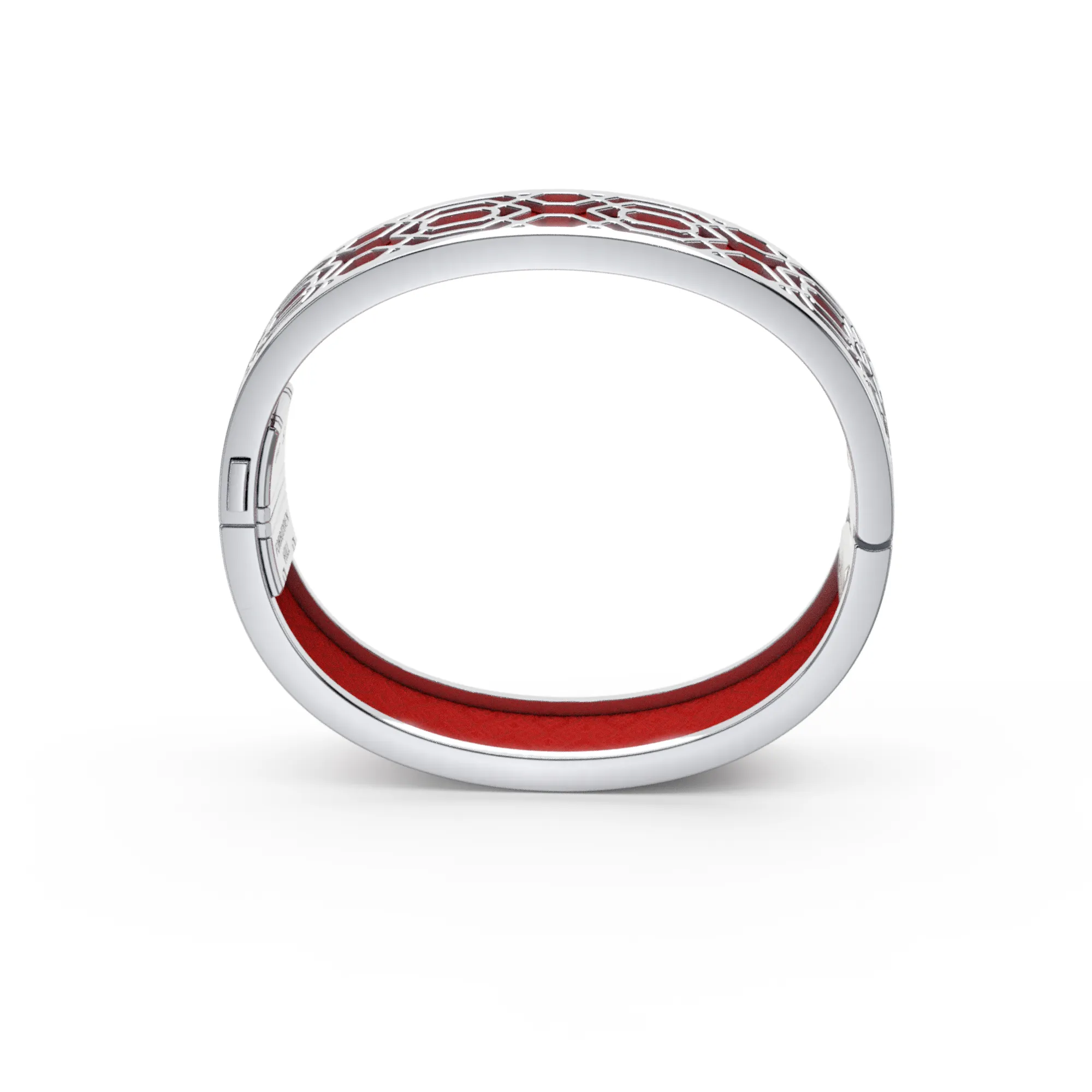 Peranakan Grace Bangle - Dragon Red - Sterling Silver