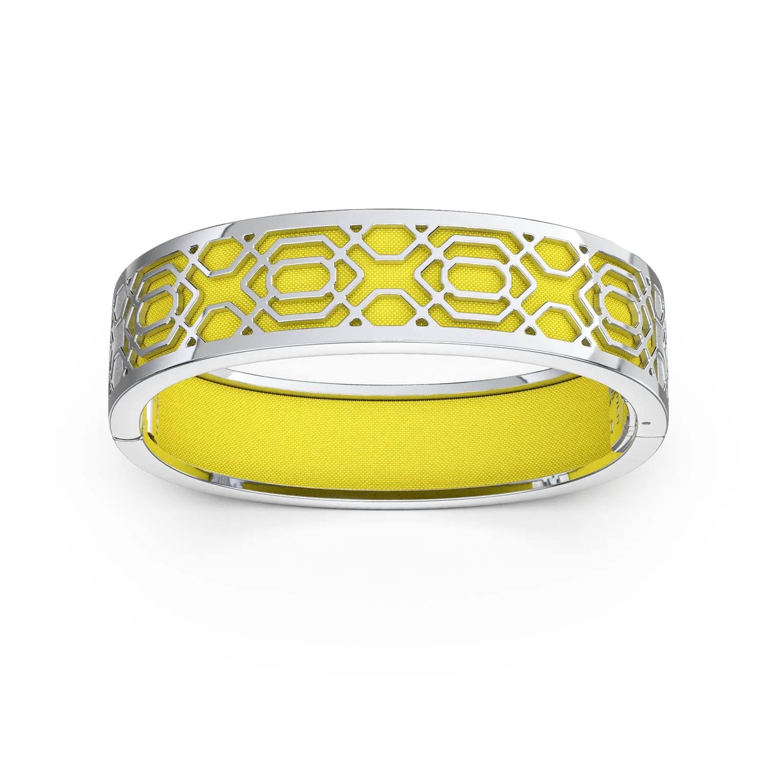 Peranakan Grace Bangle - Starfruit Yellow - Sterling Silver