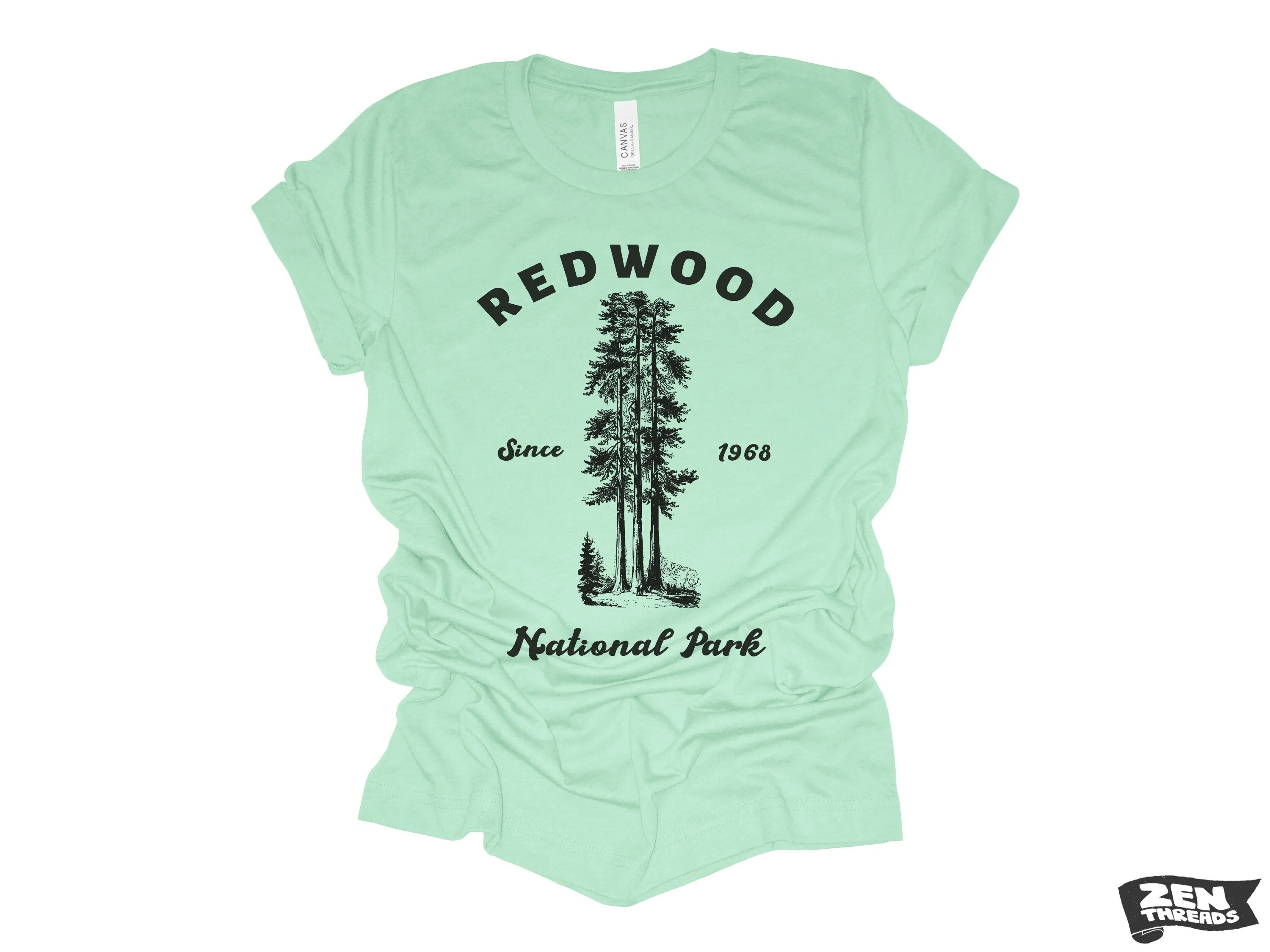 Redwood National Park Unisex T-Shirt - Custom Color Printed Tee for Hiking & Camping in California