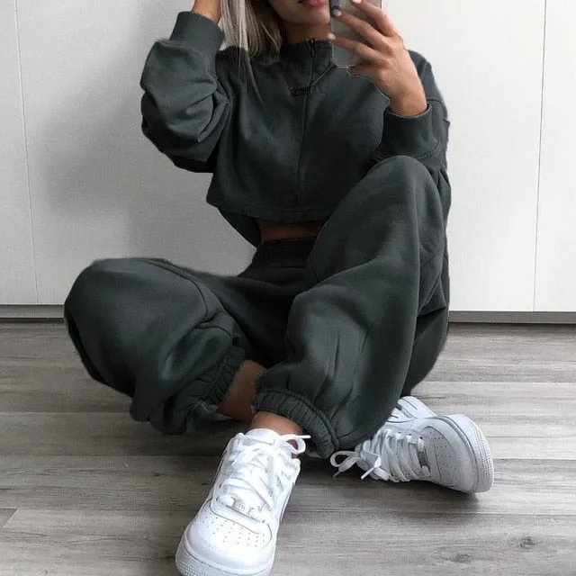 Rockmore Harajuku Joggers Wide Leg SweatPants Women Trousers Plus Size High Waist Pants Streetwear Korean Casual Pant Femme Fall