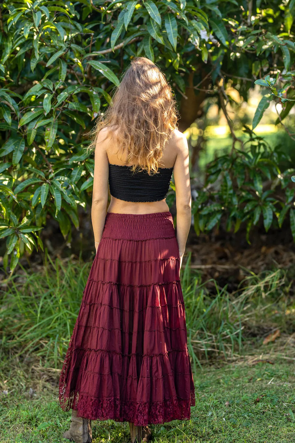 SAFFRON SKIRT MAROON