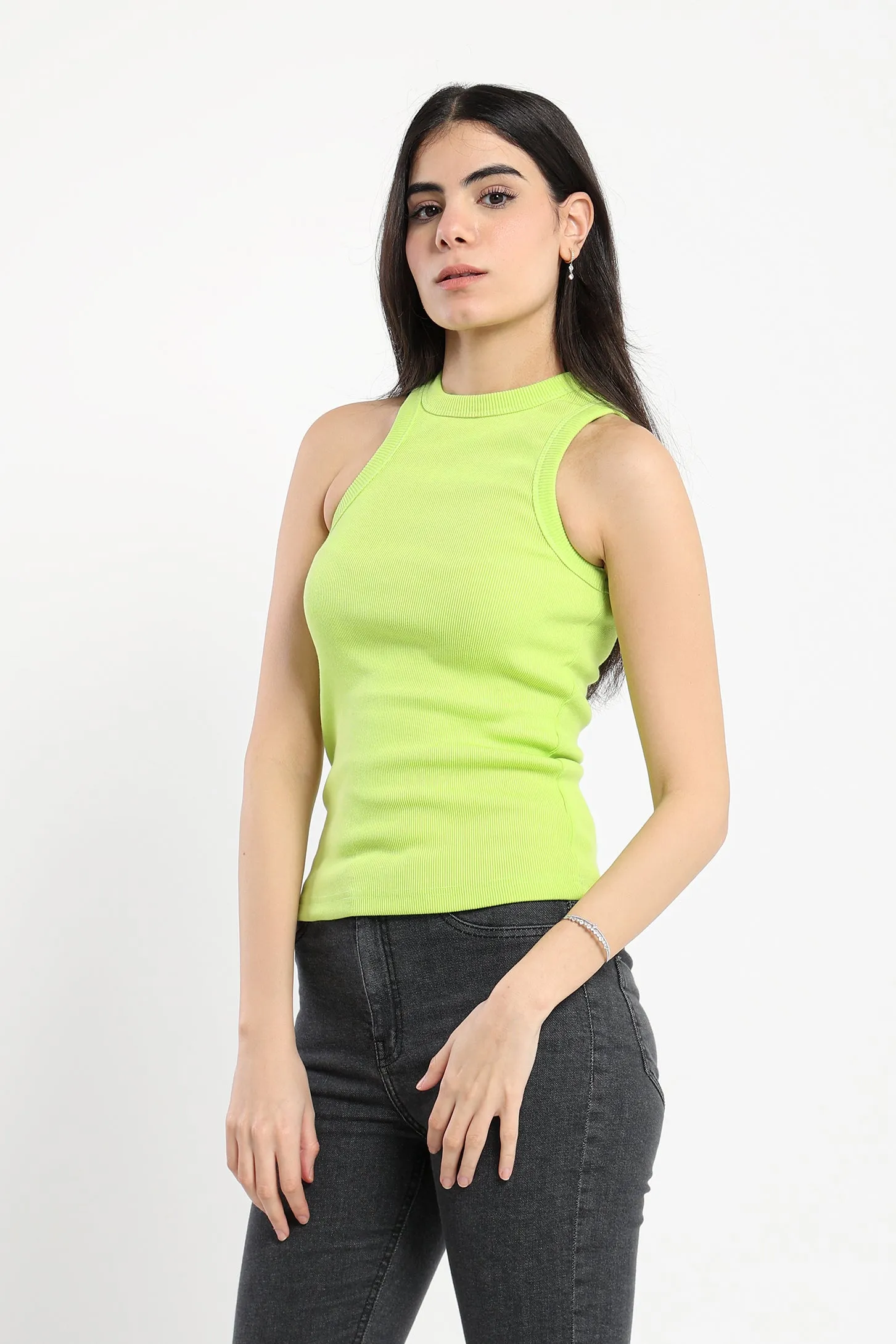 Scoop Tank Top - Lime Green