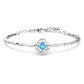 SPARKLING DANCE BANGLE, BLUE, RHODIUM PLATED