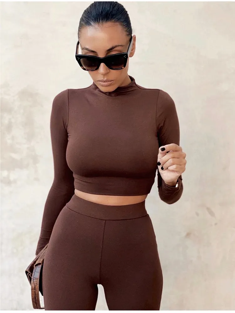 Two Piece Set Crop Top & Pant Casual Tracksuit