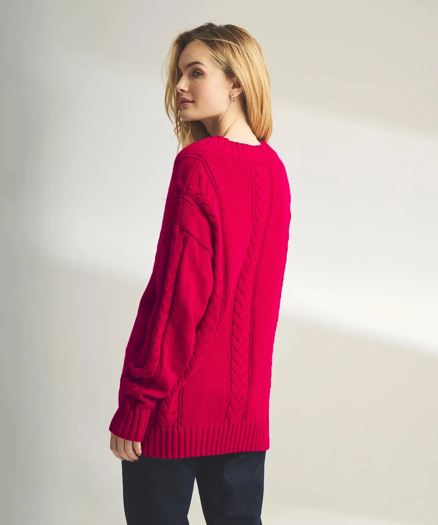 Varsity Cable Knit Cardigan