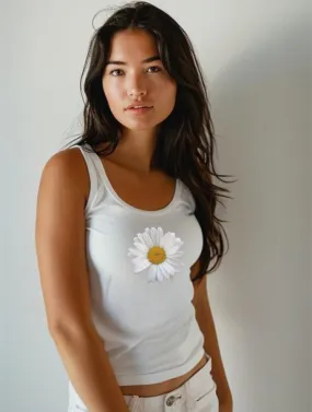 WHITE DAISY VEST - WHITE