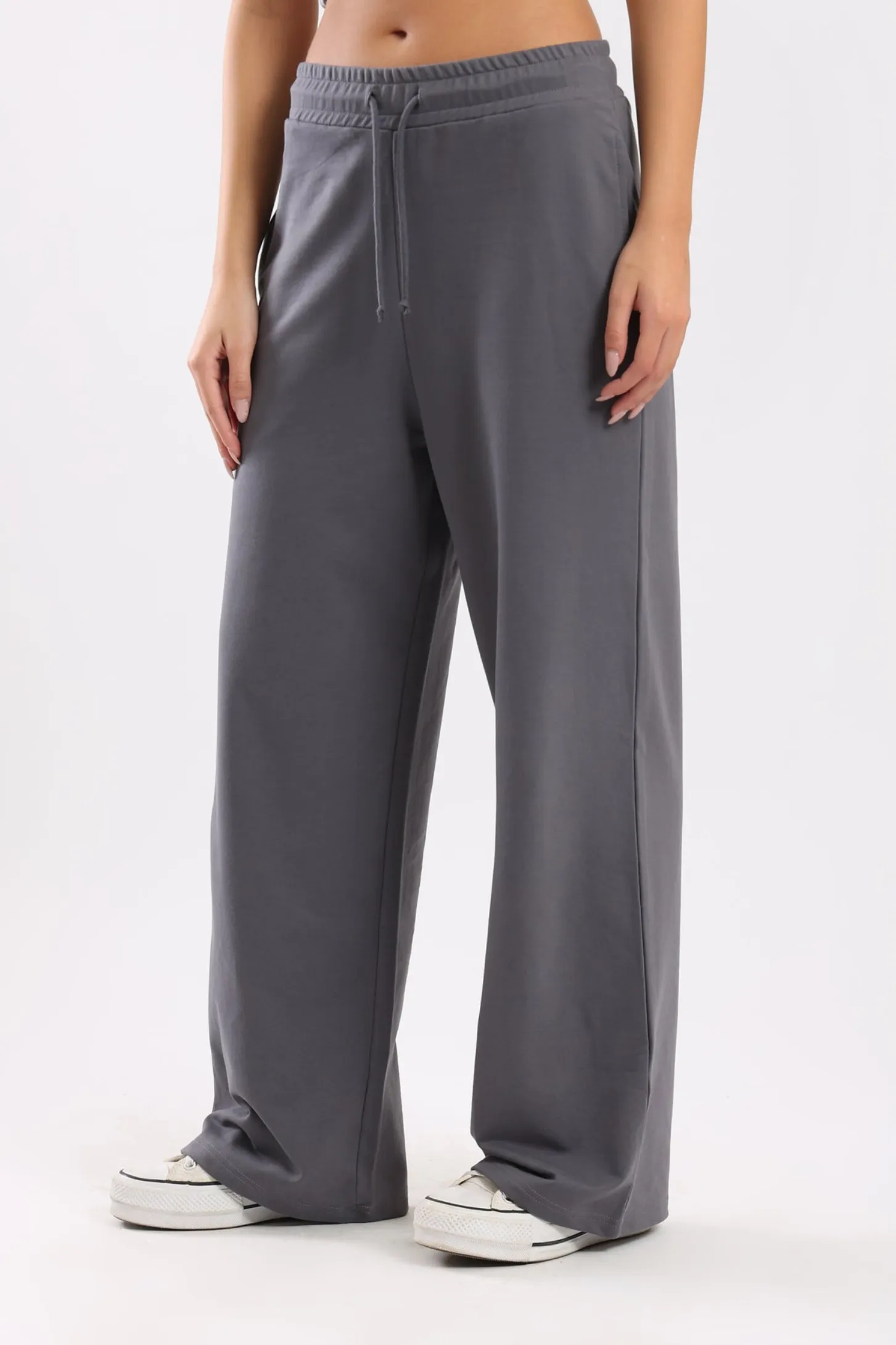 WIDE LEG JOGGERS - CHARCOAL