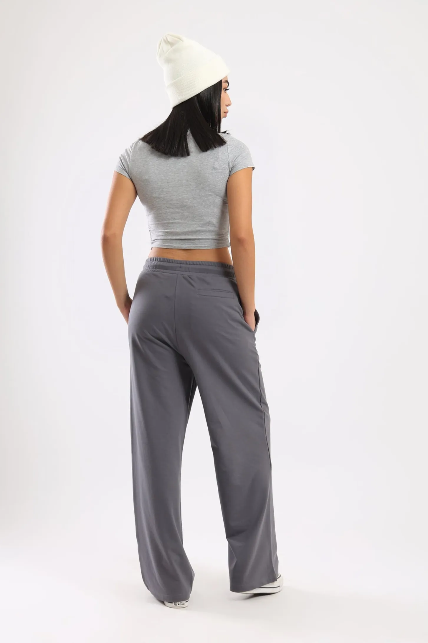 WIDE LEG JOGGERS - CHARCOAL