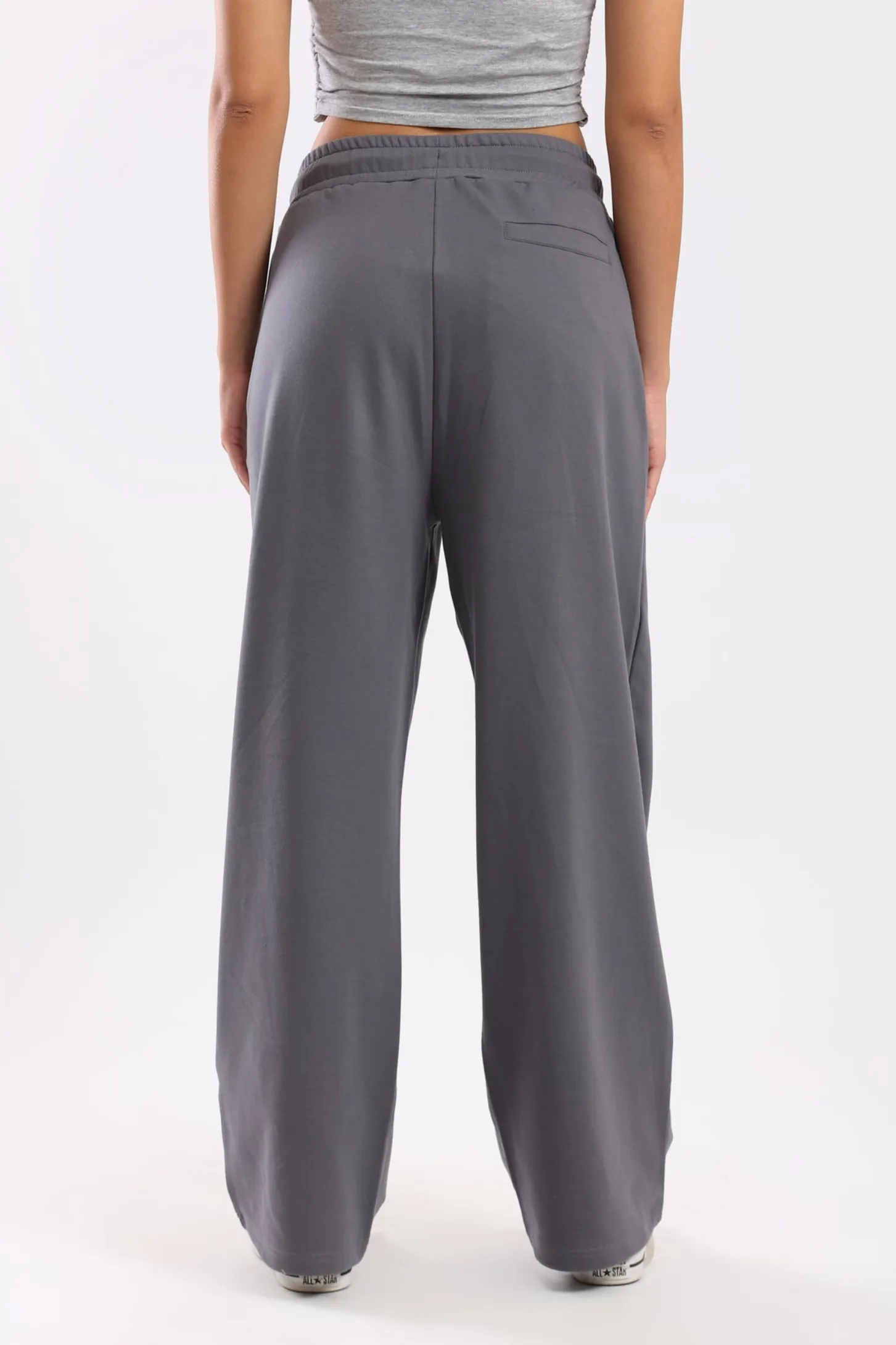 WIDE LEG JOGGERS - CHARCOAL