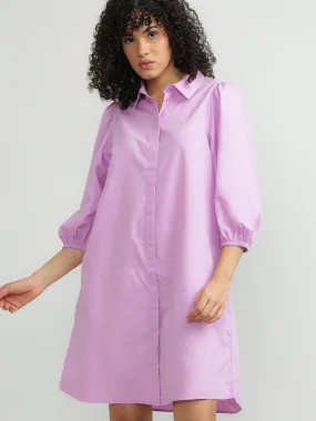 Women Cotton Purple Chic Dress