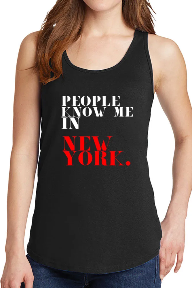 Women's People Know Me in New York Core Cotton Tank Tops -XS~4XL