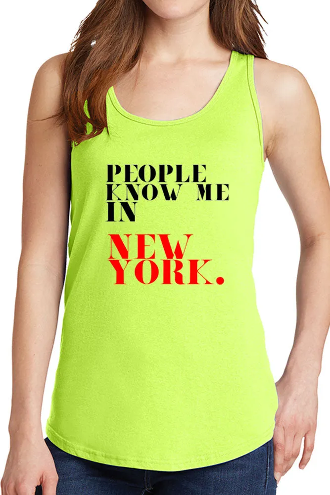 Women's People Know Me in New York Core Cotton Tank Tops -XS~4XL