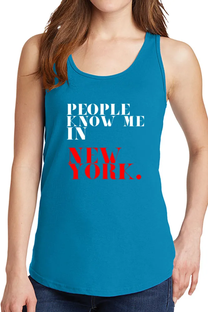 Women's People Know Me in New York Core Cotton Tank Tops -XS~4XL