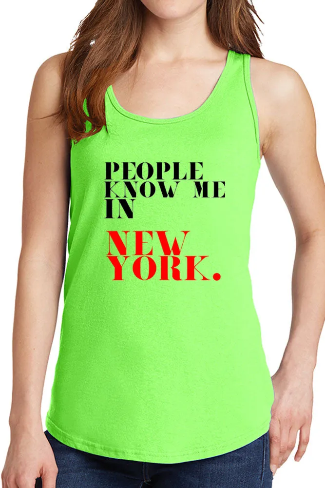 Women's People Know Me in New York Core Cotton Tank Tops -XS~4XL